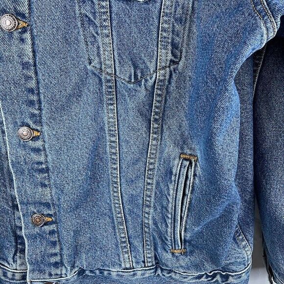 Vtg Levis Jacket Mens Large Flannel Lined Denim Trucker Made USA 90s Western Y2K - Picture 6 of 16